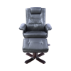 PU Leather Massage Chair Recliner Ottoman Lounge Remote – Black