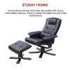 PU Leather Massage Chair Recliner Ottoman Lounge Remote – Black