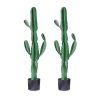 Green Artificial Indoor Cactus Tree Fake Plant Simulation Decorative 6 Heads