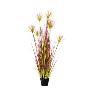 Purple-Red Artificial Indoor Potted Papyrus Plant Tree Fake Simulation Decorative