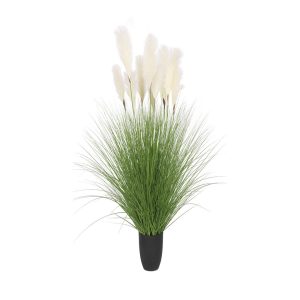 Green Artificial Indoor Potted Bulrush Grass Tree Fake Plant Simulation Decorative
