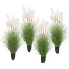 Green Artificial Indoor Potted Bulrush Grass Tree Fake Plant Simulation Decorative