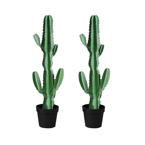 Green Artificial Indoor Cactus Tree Fake Plant Simulation Decorative 6 Heads