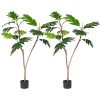 Artificial Natural Green Split-Leaf Philodendron Tree Fake Tropical Indoor Plant Home Office Decor
