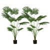 Artificial Natural Green Fan Palm Tree Fake Tropical Indoor Plant Home Office Decor
