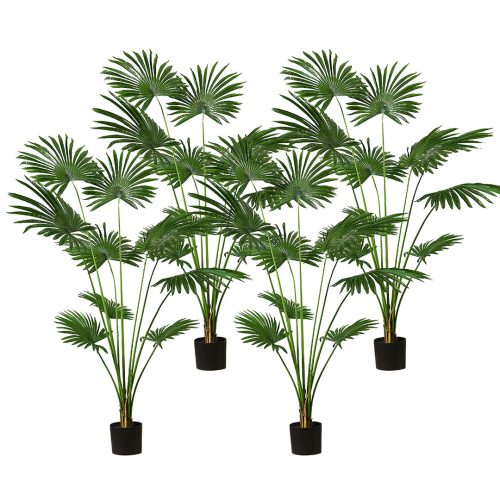 Artificial Natural Green Fan Palm Tree Fake Tropical Indoor Plant Home Office Decor