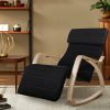 Fabric Rocking Armchair with Adjustable Footrest