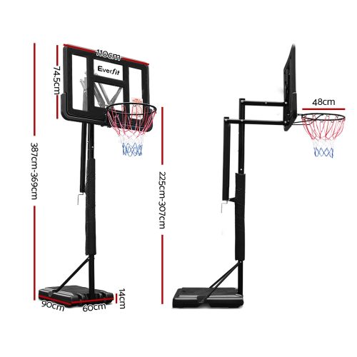 3.05M Basketball Hoop Stand System Ring Portable Net Height Adjustable