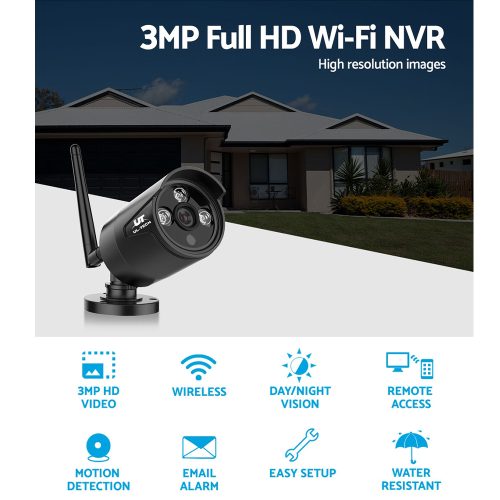 3MP Wireless Security Camera System IP CCTV Home – 1