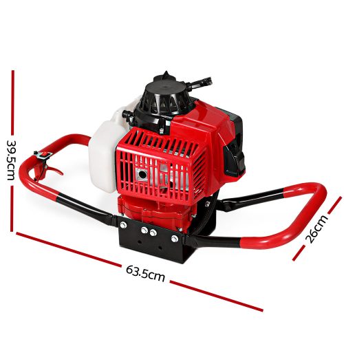 80CC Petrol Post Hole Digger Motor Only Engine Red