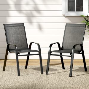 Outdoor Stackable Chairs Lounge Chair Bistro Set Patio Furniture