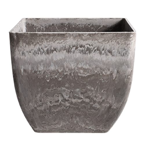 Square Resin Plant Flower Pot in Cement Pattern Planter Cachepot for Indoor Home Office