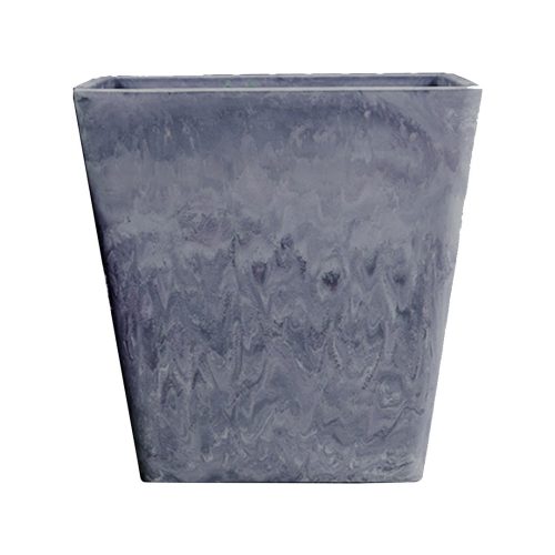 27cm Square Resin Plant Flower Pot in Cement Pattern Planter Cachepot for Indoor Home Office