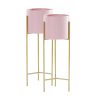 Pink Metal Tiered Plant Stand Flower Pots Holders Foldable Rack Indoor Display