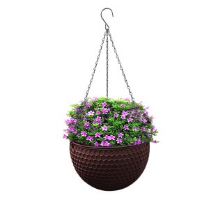 Hanging Resin Flower Pot Self Watering Basket Planter Indoor Outdoor Garden Decor