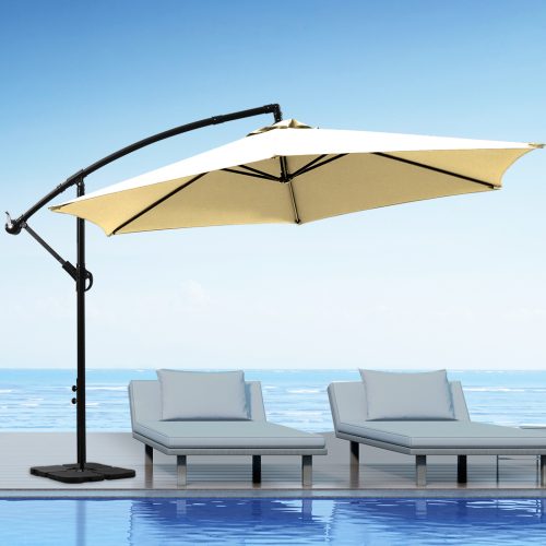 3M Outdoor Umbrella Cantilever Base Stand Cover Garden Patio Beach Umbrellas