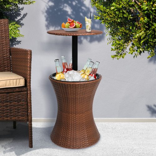 Cooler Ice Bucket Table Bar Outdoor Setting Furniture Patio Pool Storage Box