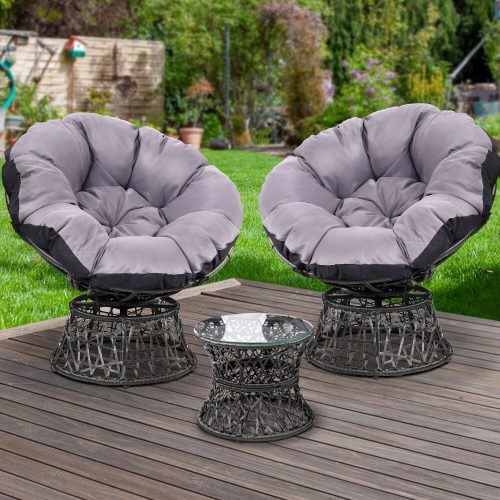 Outdoor Papasan Chairs Lounge Setting Patio Furniture Wicker