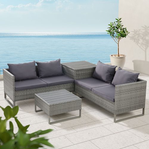 Outdoor Sofa Furniture Garden Couch Lounge Set Wicker Table Chair