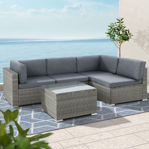 Outdoor Furniture Sofa Set Wicker Lounge Setting Table Chairs
