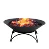 2 IN 1 Fire Pit Outdoor Pits Bowl Steel Firepit Garden Patio Fireplace Heater