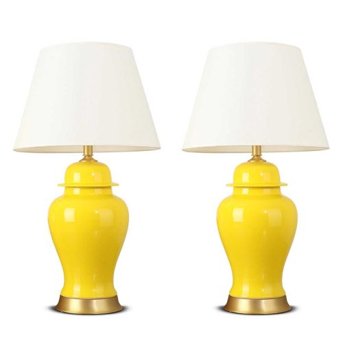 Oval Ceramic Table Lamp with Gold Metal Base Desk Lamp