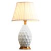 Textured Ceramic Oval Table Lamp with Gold Metal Base