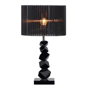 Black Table Lamp with Dark Shade LED Desk Lamp
