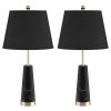 68cm Black Marble Bedside Desk Table Lamp Living Room Shade with Cone Shape Base