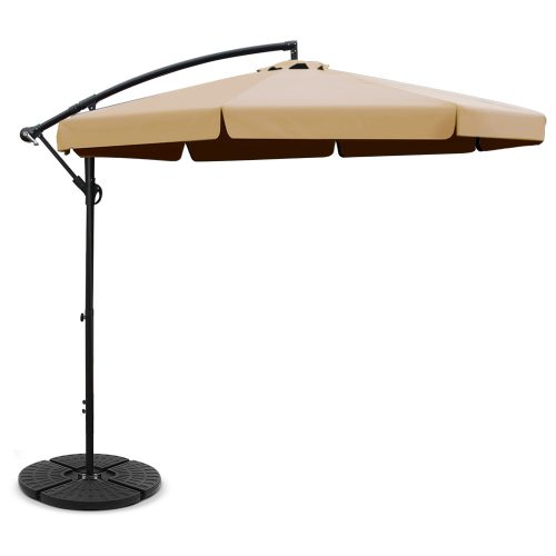 3M Umbrella with 48x48cm Base Outdoor Umbrellas Cantilever Sun Beach UV