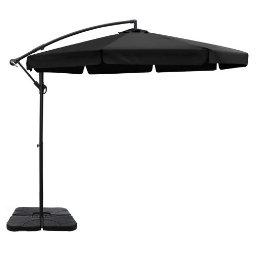3M Umbrella with 50x50cm Base Outdoor Umbrellas Cantilever Patio Sun Beach UV