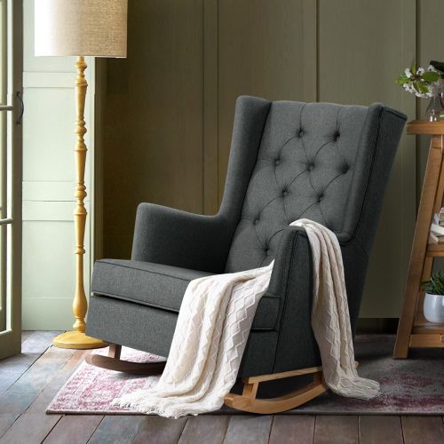Rocking Armchair Feedining Chair Fabric Armchairs Lounge Recliner