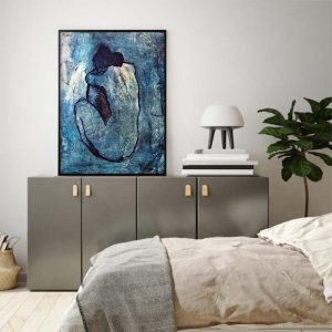 Blue Nude by Pablo Picasso Black Frame Canvas Wall Art