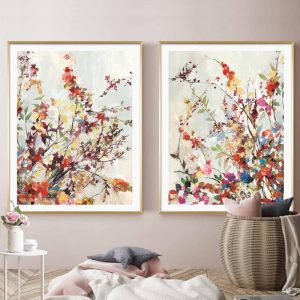 Coming Spring 2 Sets Gold Frame Canvas Wall Art