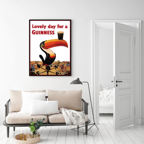 Beer Lovely Day For A Guinness Black Frame Canvas Wall Art