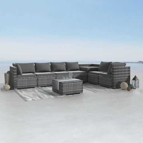 8PCS Outdoor Furniture Modular Lounge Sofa Lizard