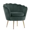 La Bella Shell Scallop Lounge Chair Accent Velvet