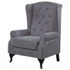 Mellowly Wing Back Chair Sofa Chesterfield Armchair Fabric Uplholstered