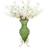 67cm Glass Tall Floor Vase with 10pcs White Artificial Fake Flower Set