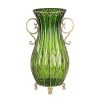 50cm Glass Oval Floor Vase with Metal Flower Stand