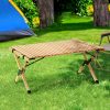 Outdoor Furniture Wooden Egg Roll Picnic Table Camping Desk