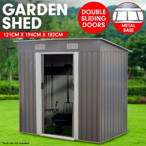 Garden Shed with Base Flat Roof Outdoor Storage