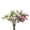 6 Bunch Artificial Silk Magnolia denudata 4 Heads Flower Fake Bridal Bouquet Table Decor Purple
