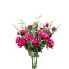 8 Bunch Artificial Silk Rose 5 Heads Flower Fake Bridal Bouquet Table Decor Pink