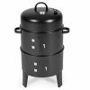 3 In 1 Barbecue Smoker Outdoor Charcoal BBQ Grill Camping Picnic Fishing – 1