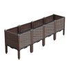 Elevated Raised Garden Bed Plants Vegetable Herb Flower Outdoor Plastic Planter Box