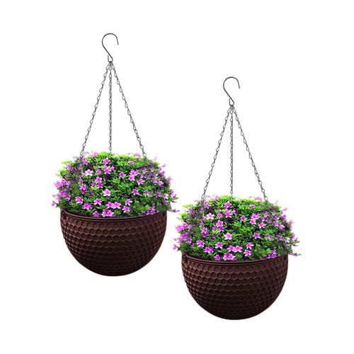 Hanging Resin Flower Pot Self Watering Basket Planter Indoor Outdoor Garden Decor