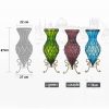 67cm Glass Tall Floor Vase with 10pcs White Artificial Fake Flower Set – Green