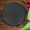 30CM Round Cast Iron Korean BBQ Grill Plate with Handles and Drip Lip – 1