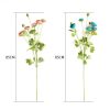 51cm Glass Tall Floor Vase with 12pcs Artificial Fake Flower Set – Blue